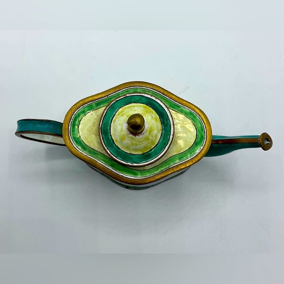 Kelvin Chen Enamel Metal Miniature Teapot Figure Vincent Van Gogh Purple Irises - Picture 4 of 9